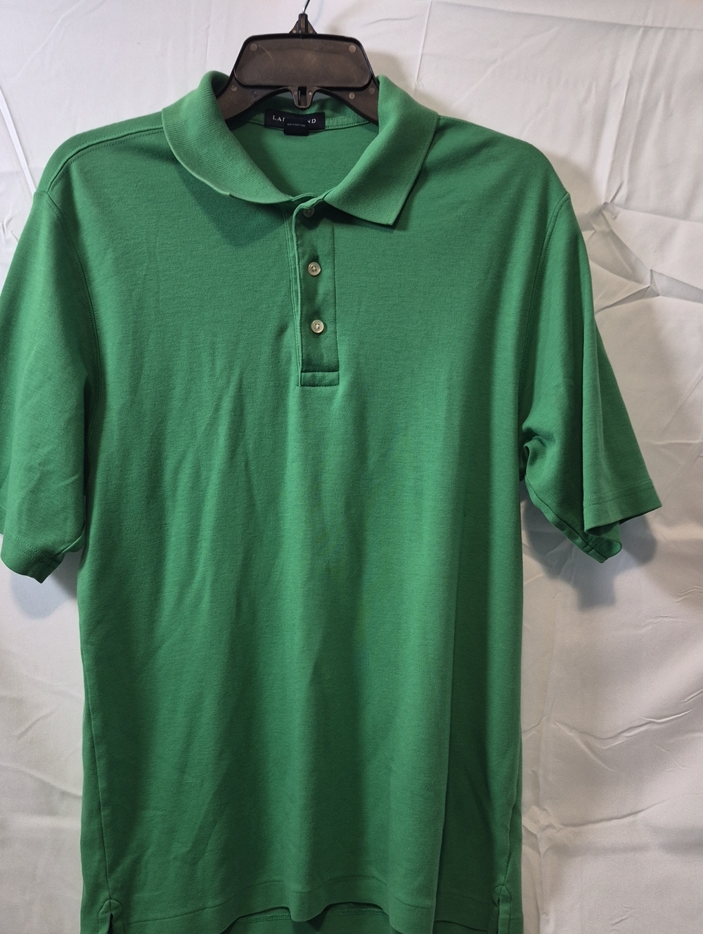 Lands' End Men's Solid Green Polo Shirt